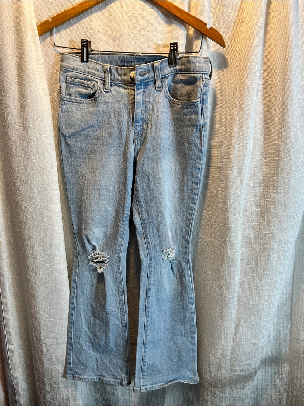 Old Navy Light Blue Distressed Flare Jeans - Girls size 14